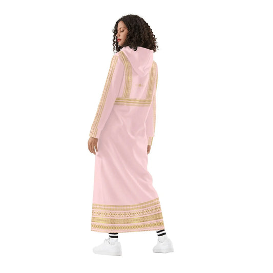 Light Royal Pink Casual Long Hoodie Dress - IVORYNN