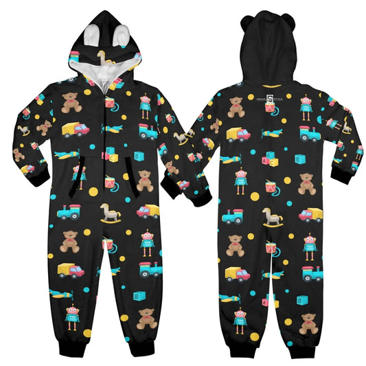 Little Cartoons Warm Hooded Onesie Pajamas - IVORYNN