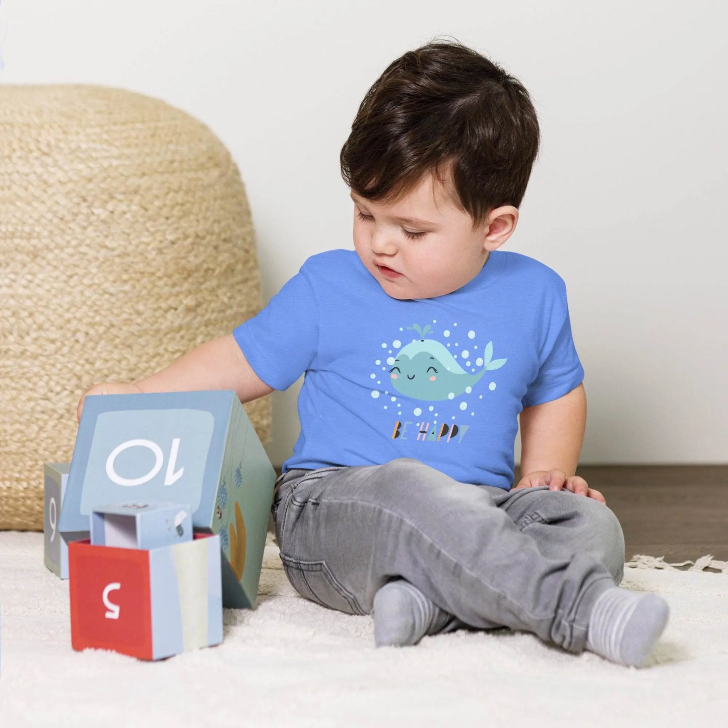 Little Whale Toddler Heather Columbia blue T-Shirt - IVORYNN