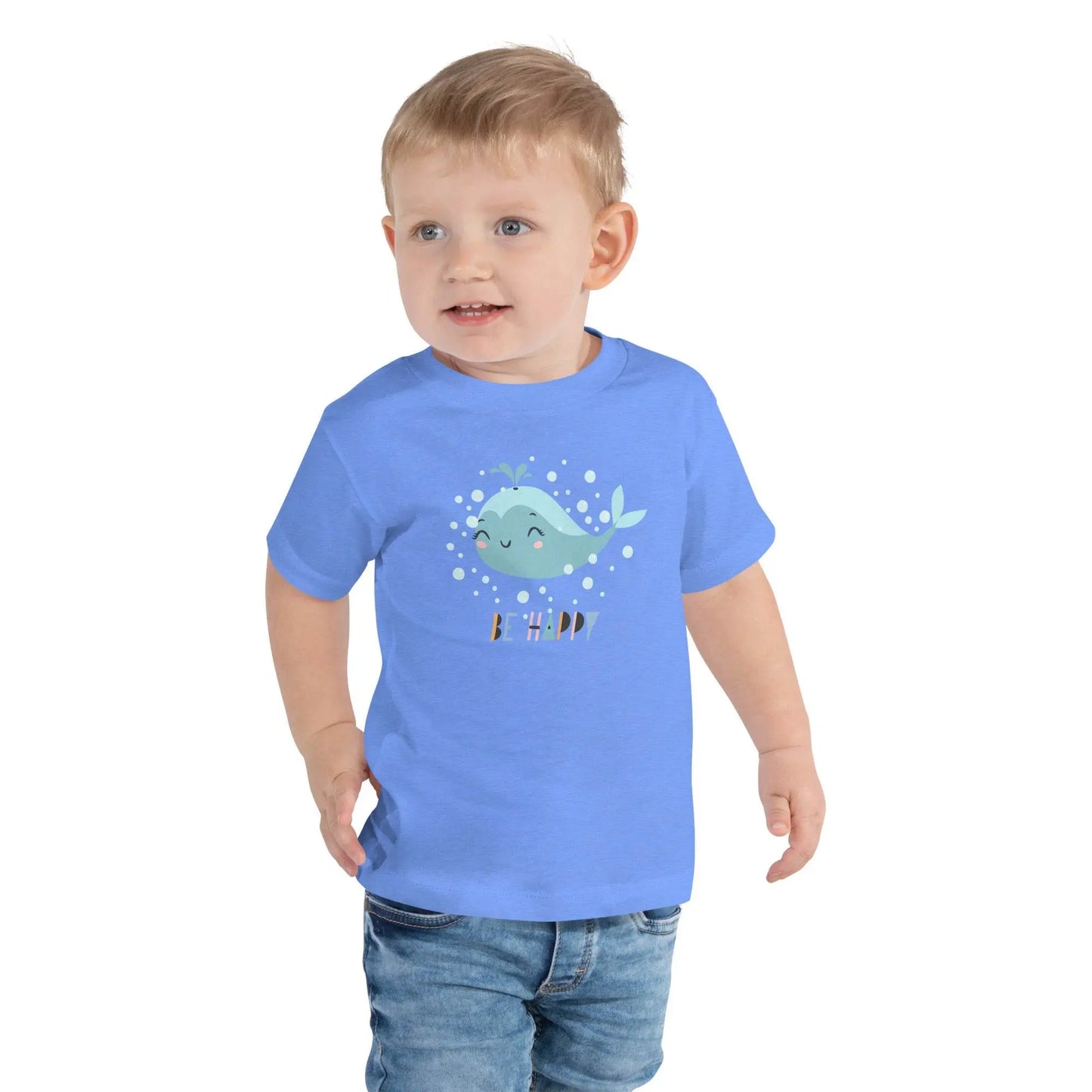 Little Whale Toddler Heather Columbia blue T-Shirt - IVORYNN
