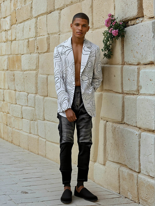 Luxury line Women's Stylish White Blazer - IVORYNN