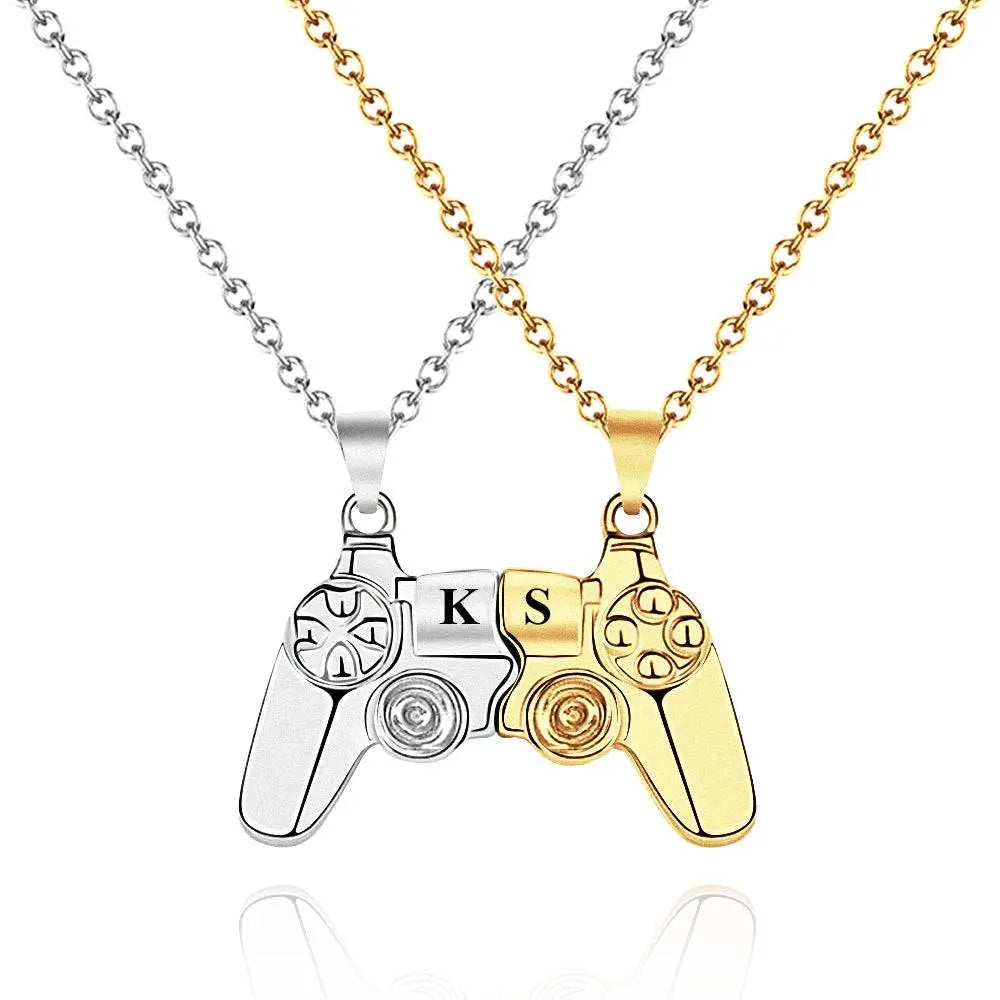 Magnetic Engraved Initials Pendant Necklace Gift for Couple - IVORYNN
