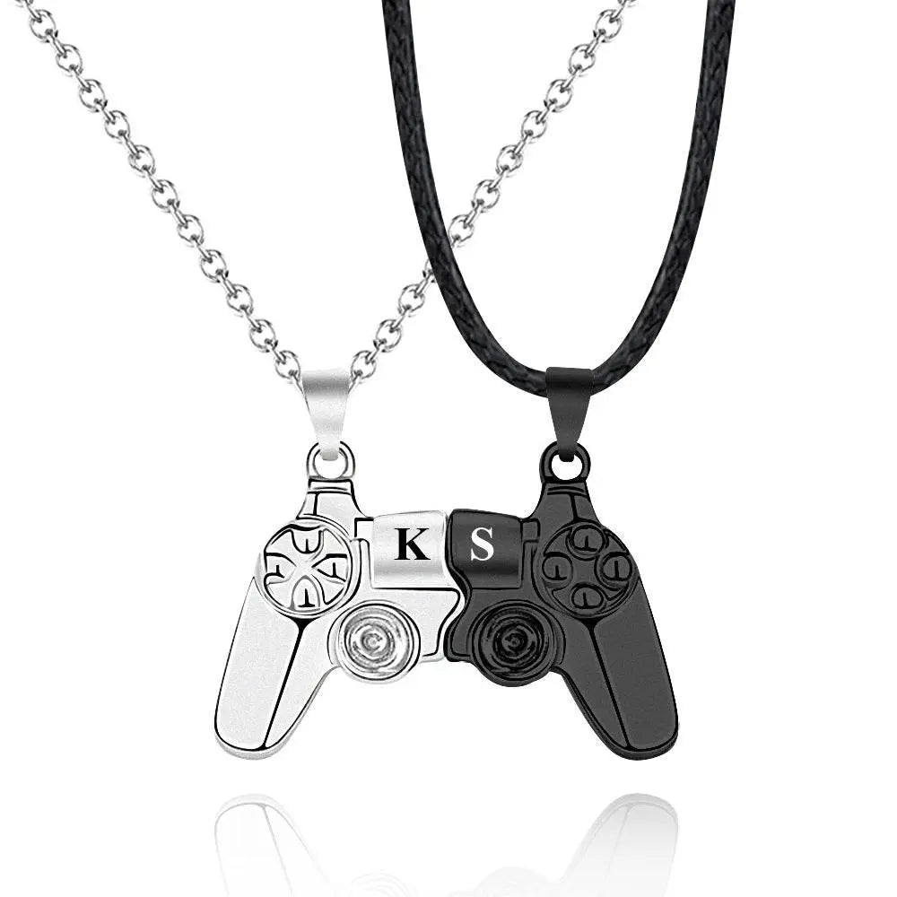 Magnetic Engraved Initials Pendant Necklace Gift for Couple - IVORYNN