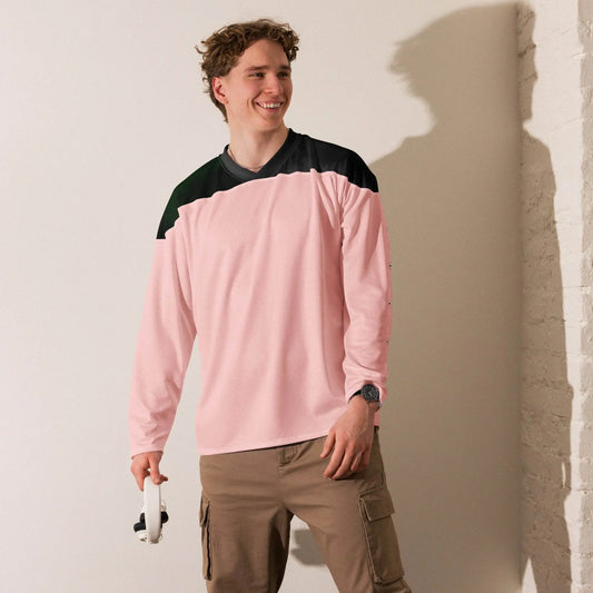 Men Recycled hockey fan jersey - Pink - IVORYNN