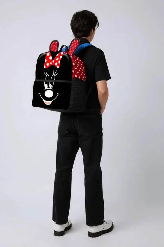 Mickey Special Head & Rabbit Ears Stylish School Backpack - IVORYNN