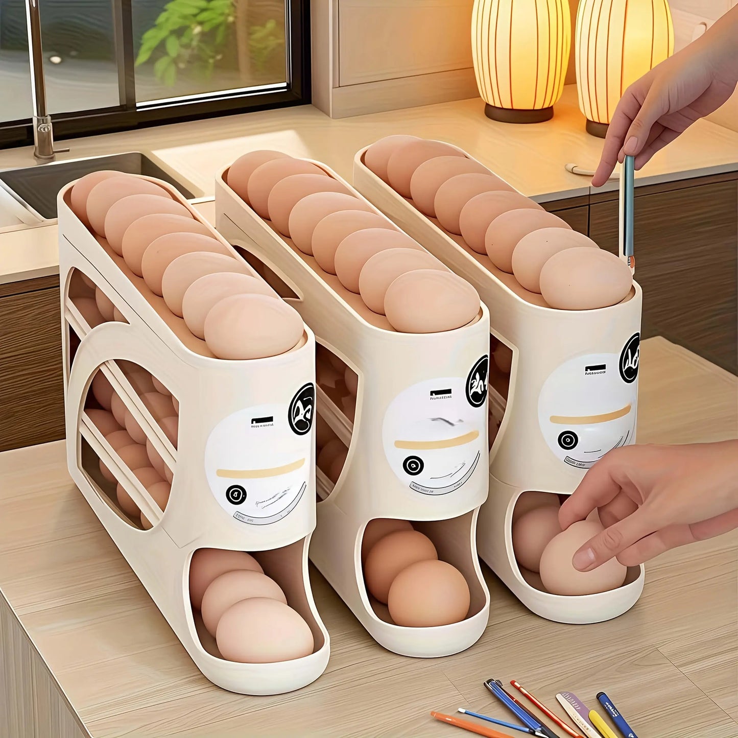 Multi-Layer Refrigerator Rolling Egg Rack