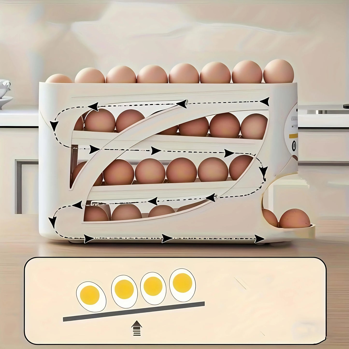 Multi-Layer Refrigerator Rolling Egg Rack