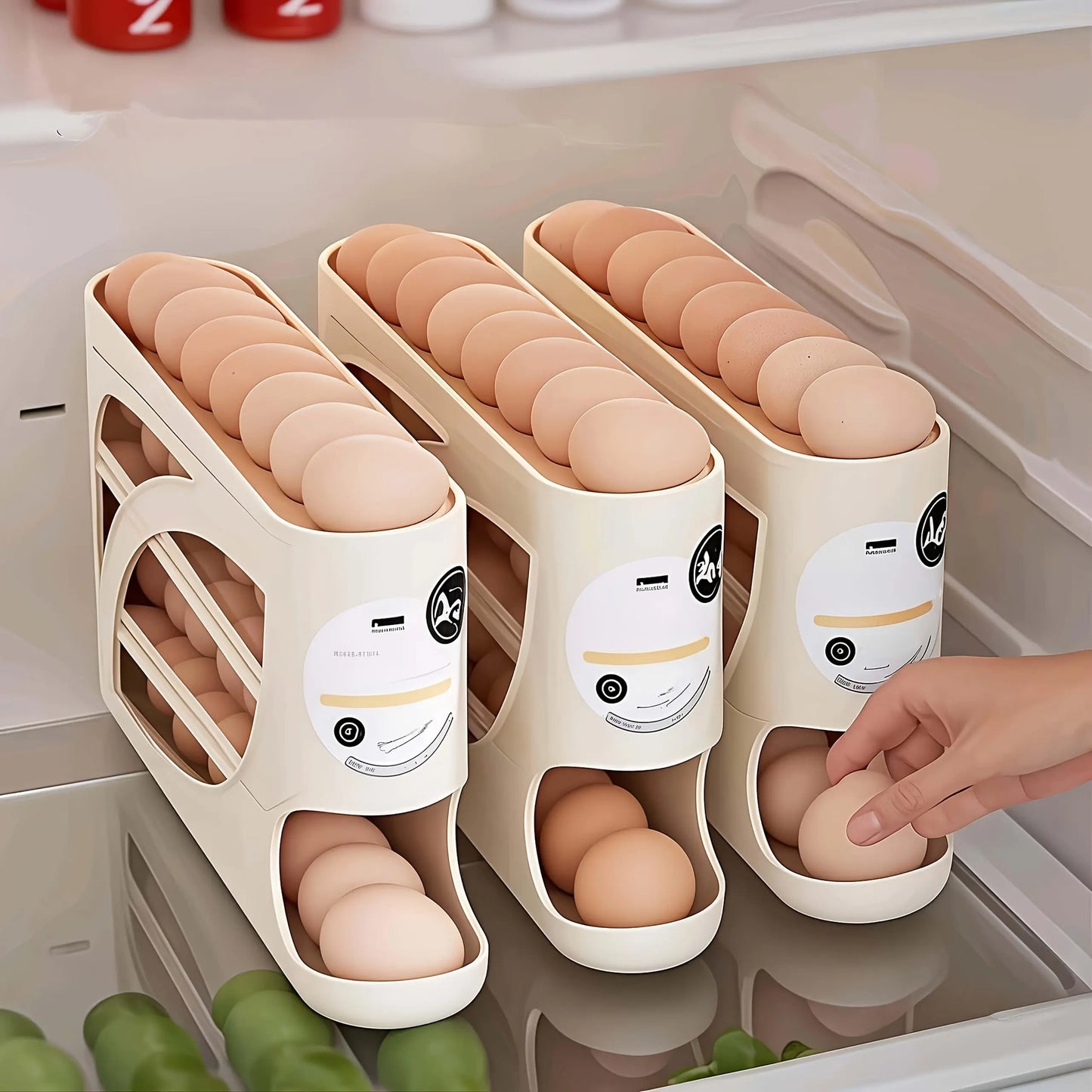 Multi-Layer Refrigerator Rolling Egg Rack