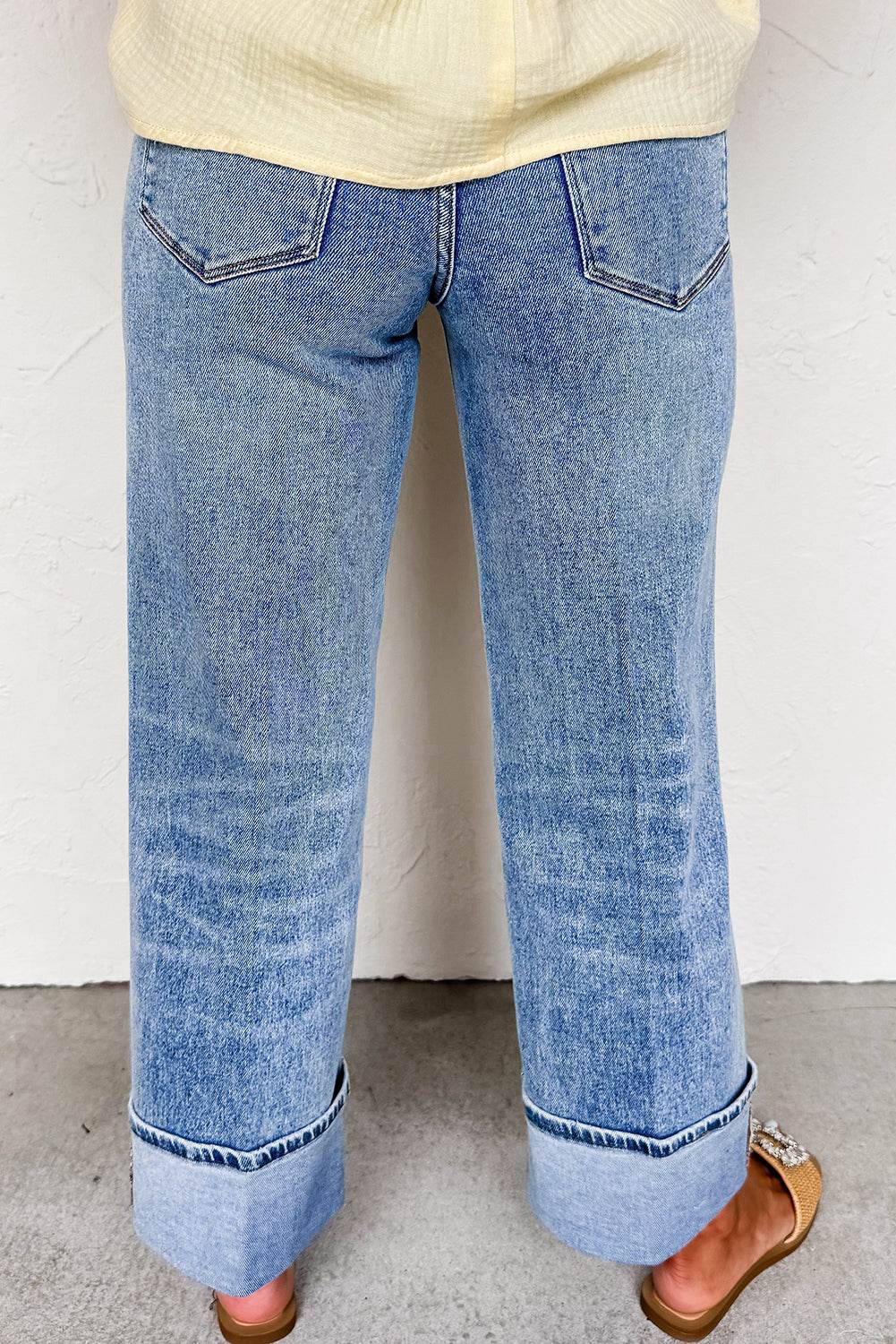Myosotis Straight High Waist Center Seam Jeans - IVORYNN
