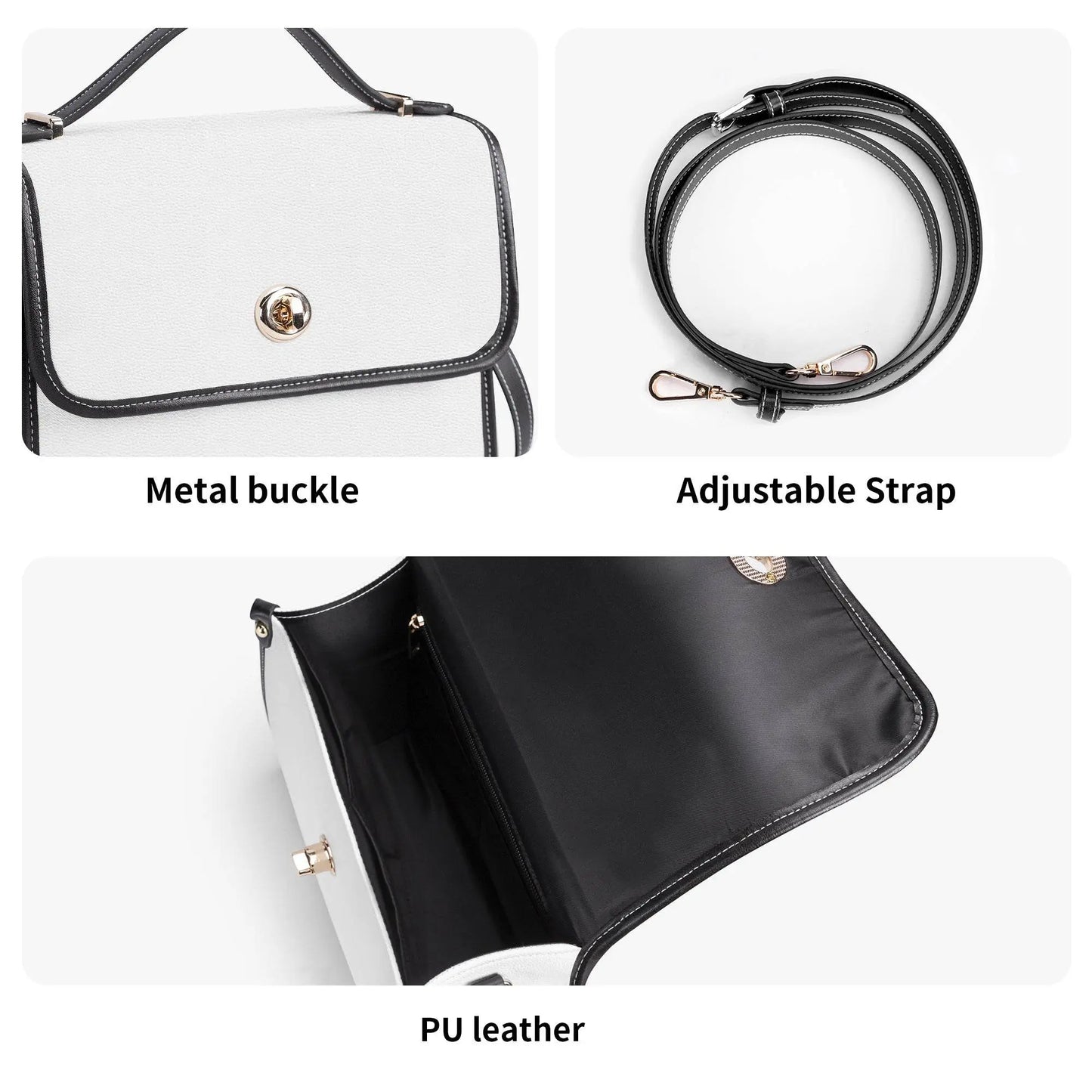 New Version PU Leather Satchel Bag - IVORYNN