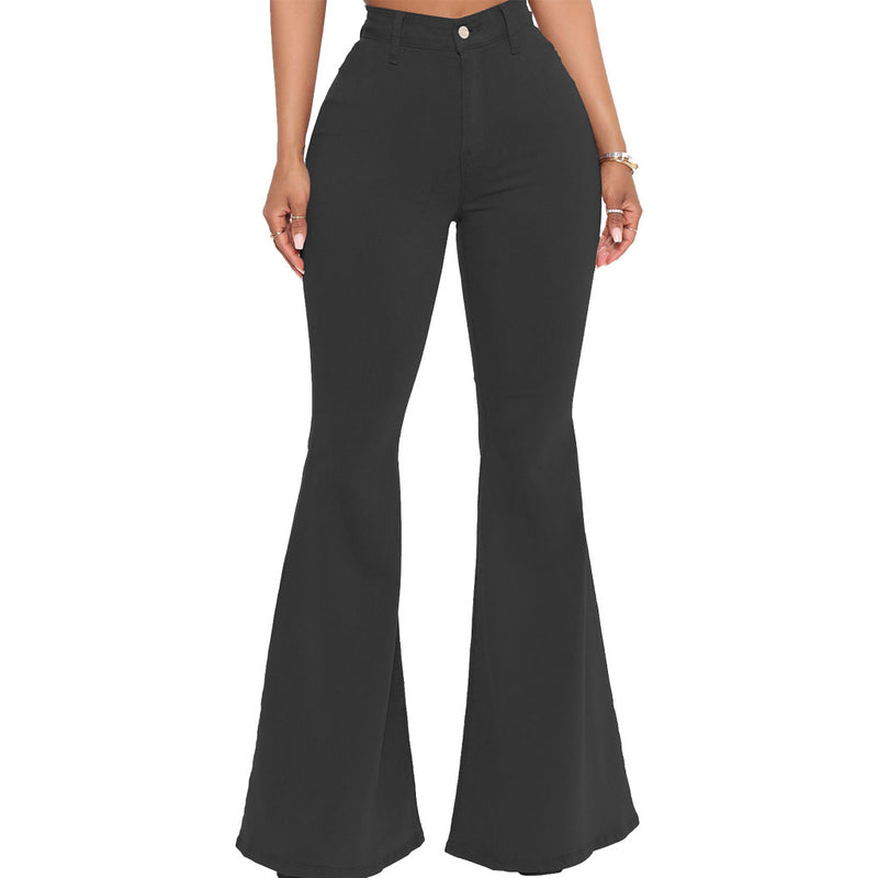 High-Waisted Slim Stretch Black Denim