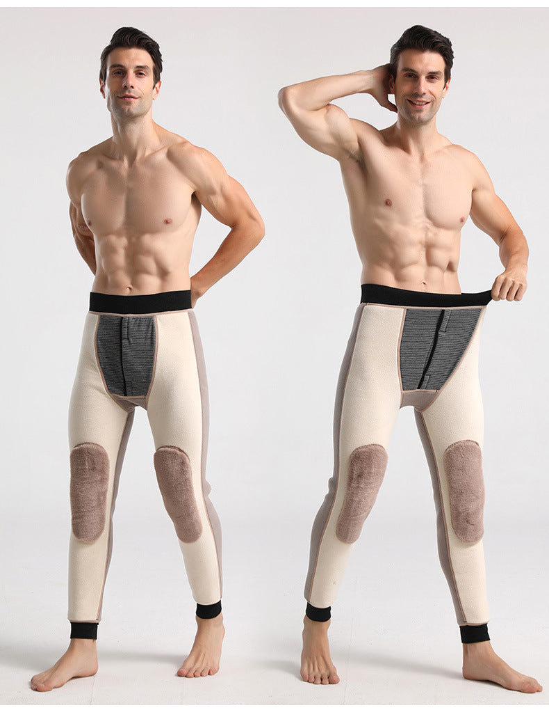 Velvet Padded Slim Alpaca Wool Graphite Leggings