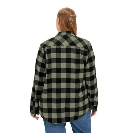 Olive Plaid Women Luxury Flannel Shirt - IVORYNN