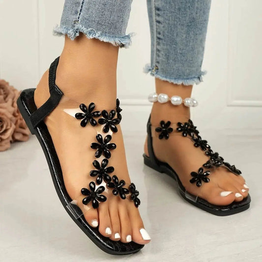 Open Toe Flats Sandals - IVORYNN