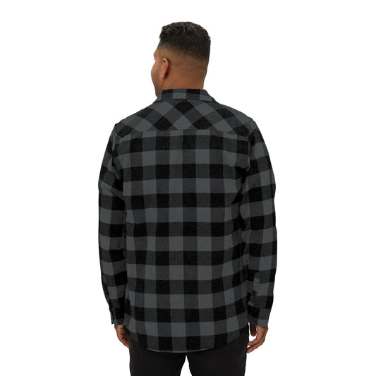 Plaid Men Luxury Flannel Shirt - Charcoal Heather - IVORYNN