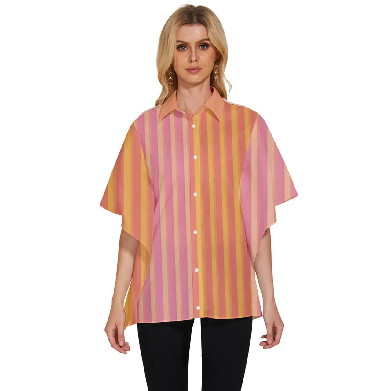 Plaid Women's Batwing Button Up Shirt - IVORYNN
