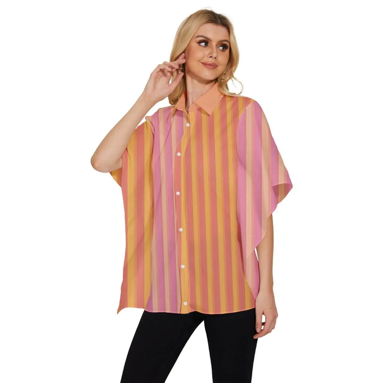 Plaid Women's Batwing Button Up Shirt - IVORYNN