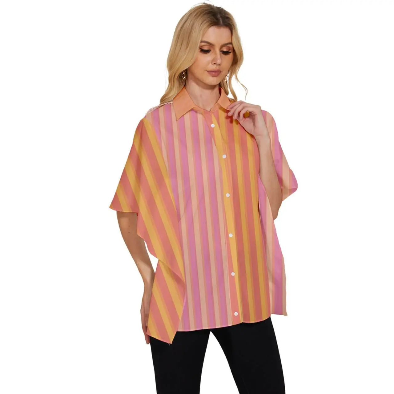 Plaid Women's Batwing Button Up Shirt - IVORYNN