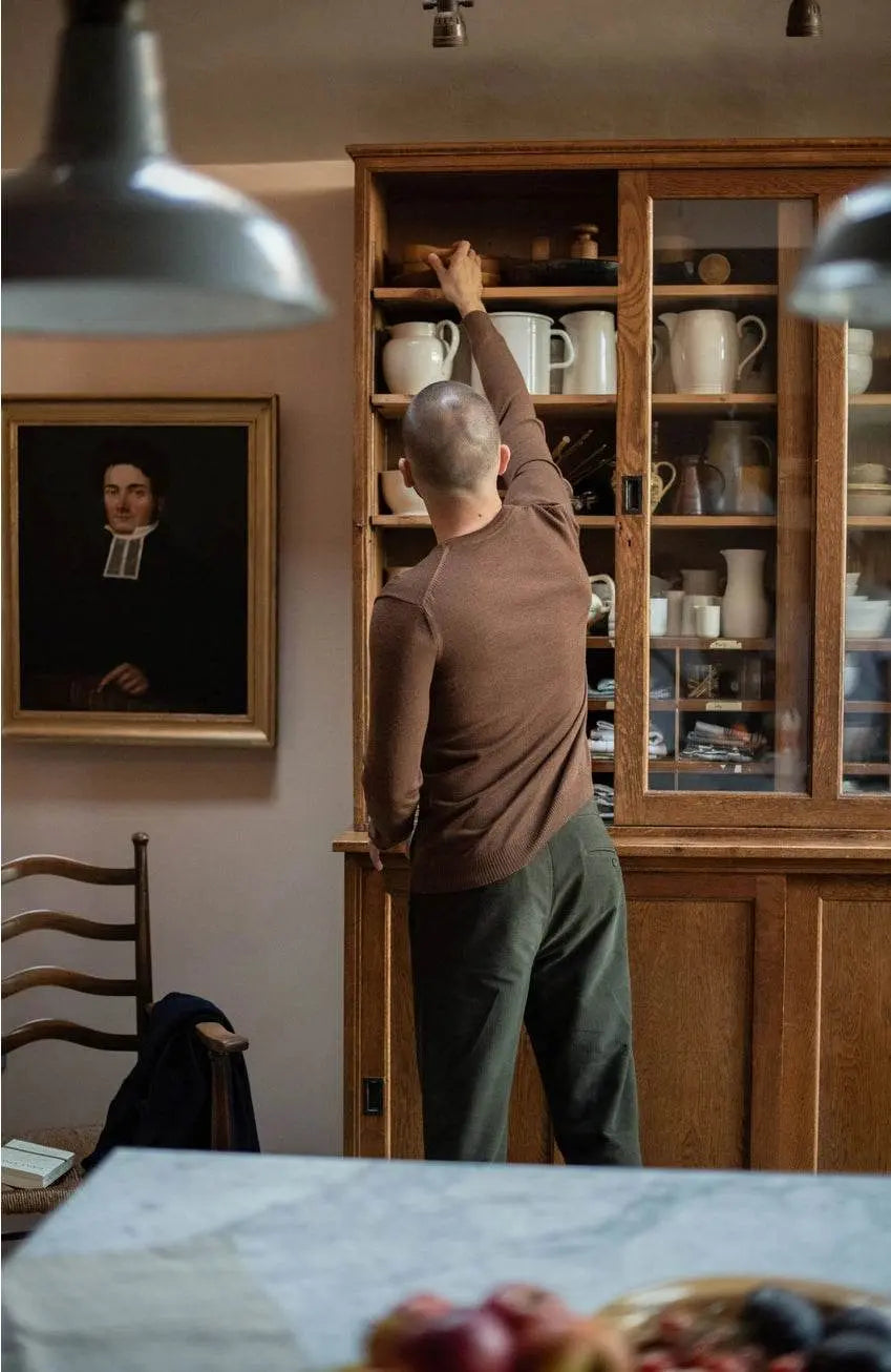 Premium Extra Fine Merino Wool Oak Brown Sweater - IVORYNN