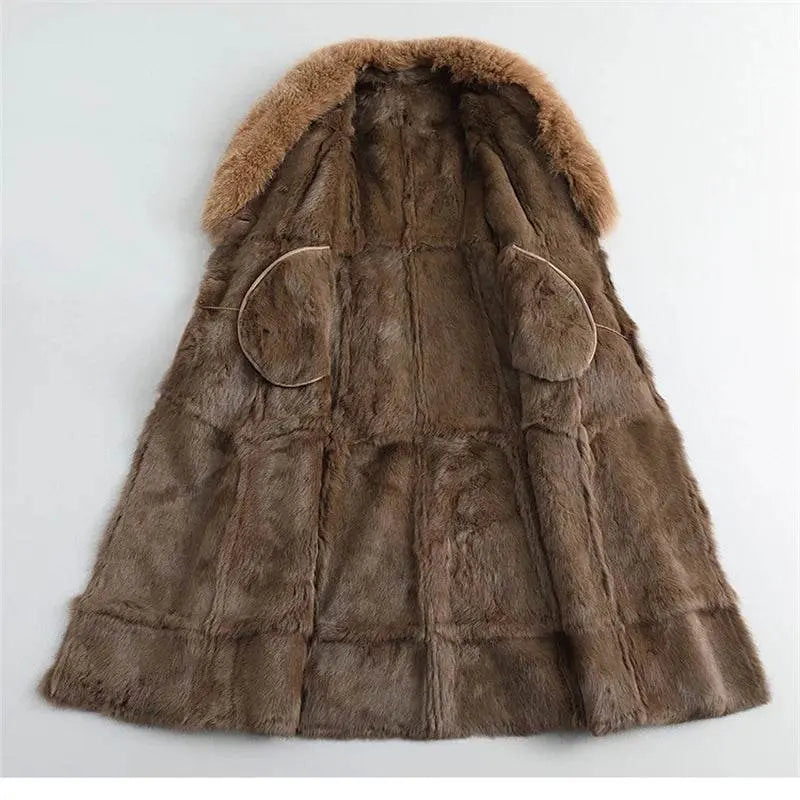 Real Fur Lining Long Coat - IVORYNN