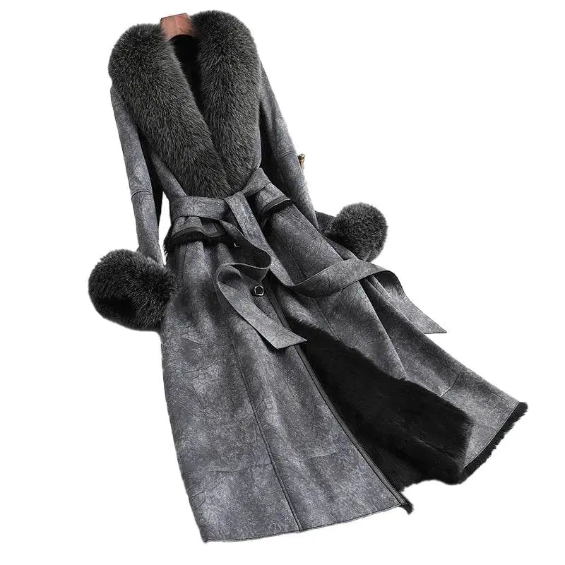 Real Fur Lining Long Coat - IVORYNN