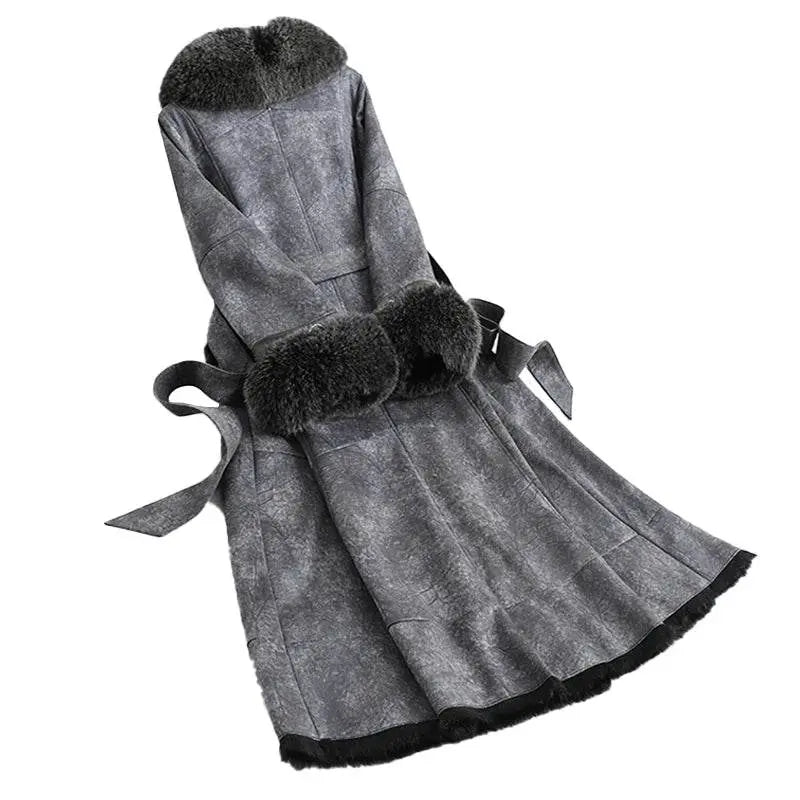 Real Fur Lining Long Coat - IVORYNN
