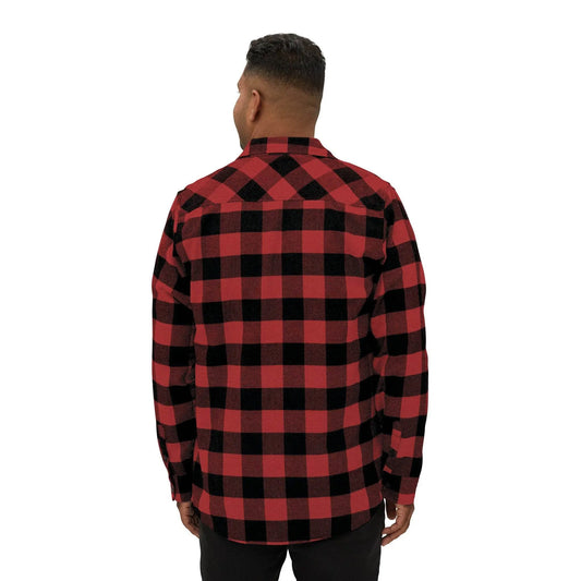 Red Plaid Men Luxury Flannel Shirt - IVORYNN
