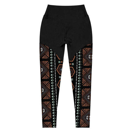 Royal Decoration Black Sports Leggings - IVORYNN