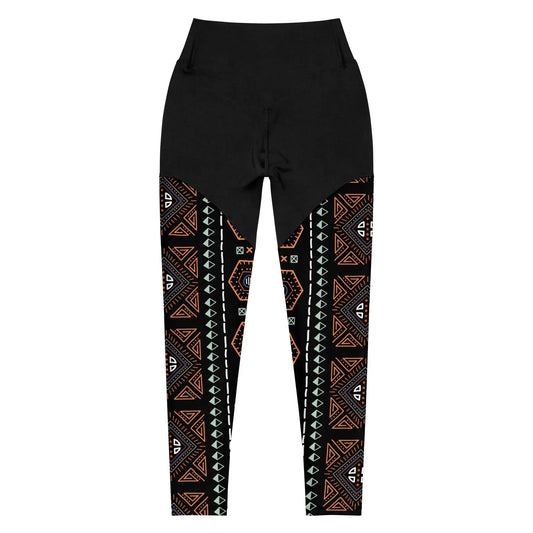 Royal Decoration Black Sports Leggings - IVORYNN