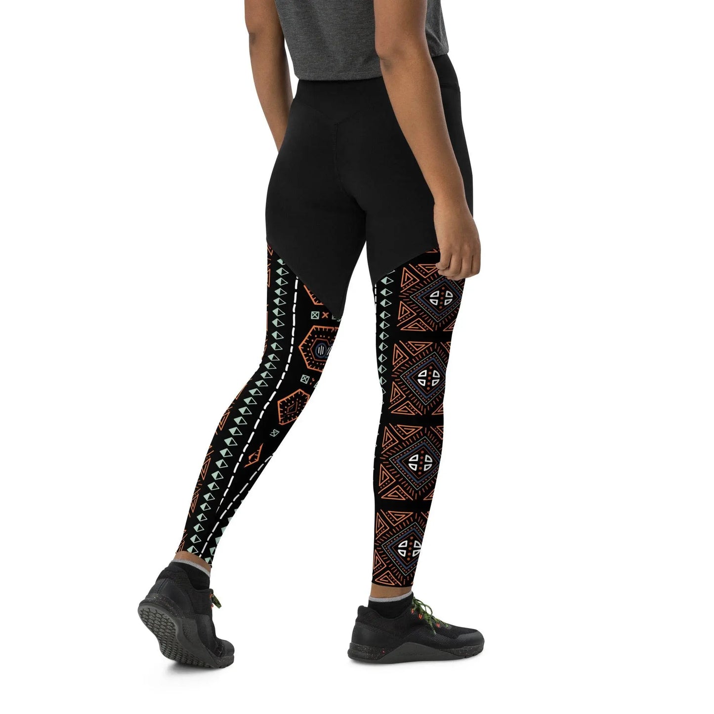 Royal Decoration Black Sports Leggings - IVORYNN