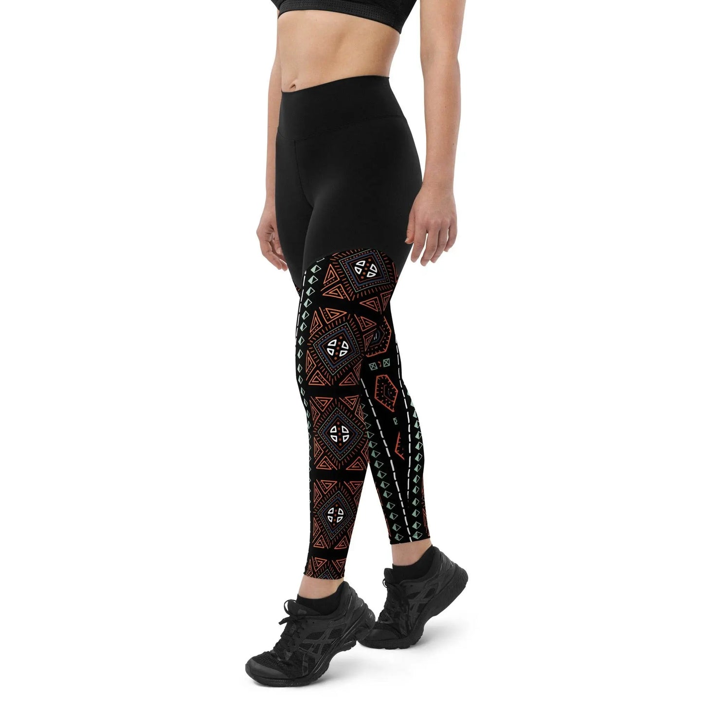 Royal Decoration Black Sports Leggings - IVORYNN