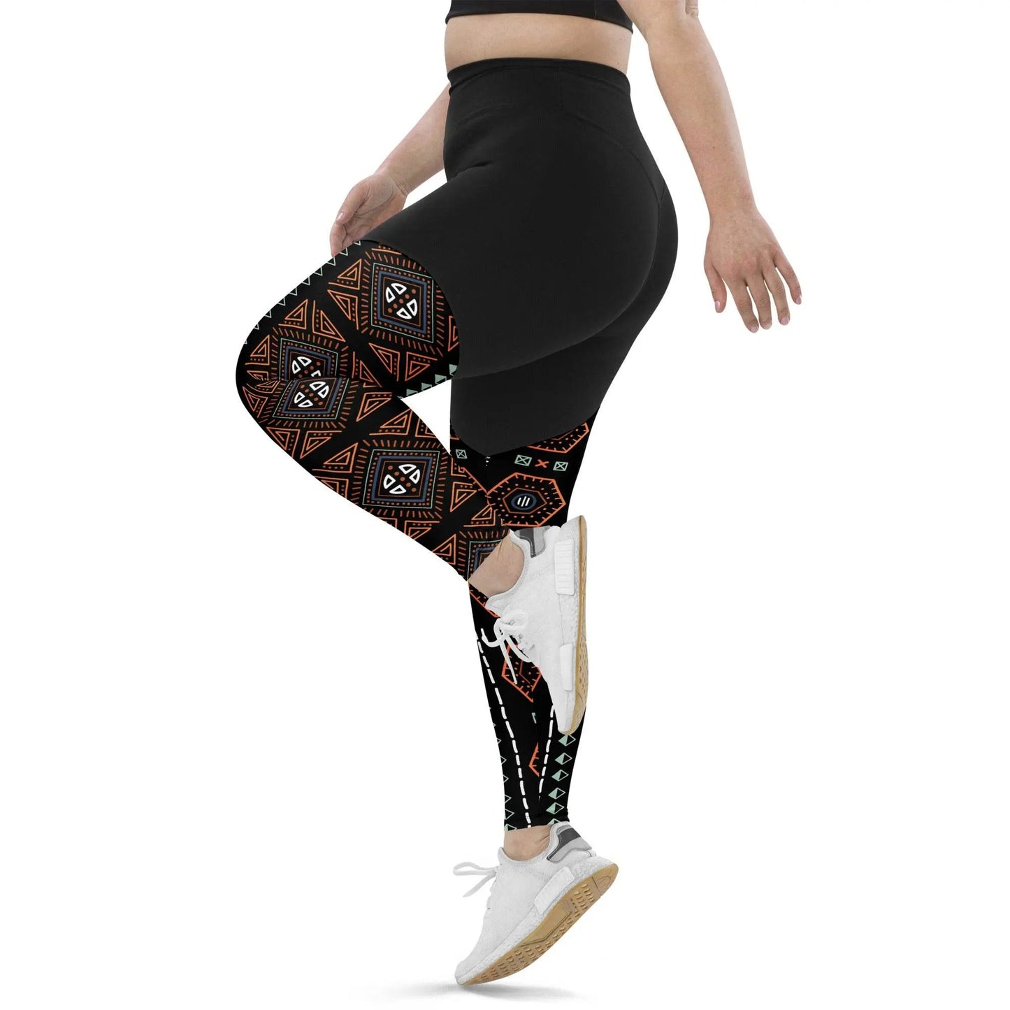 Royal Decoration Black Sports Leggings - IVORYNN