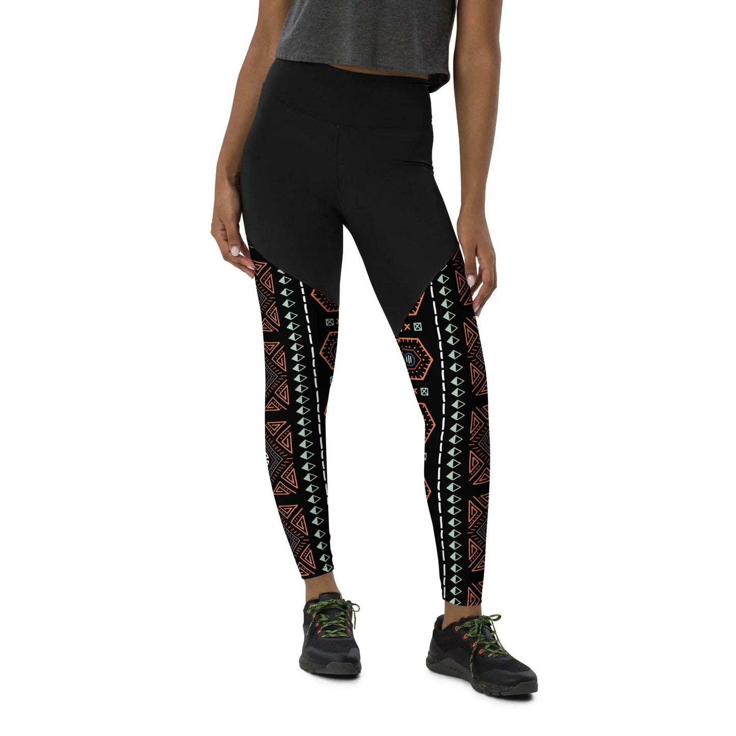 Royal Decoration Black Sports Leggings - IVORYNN