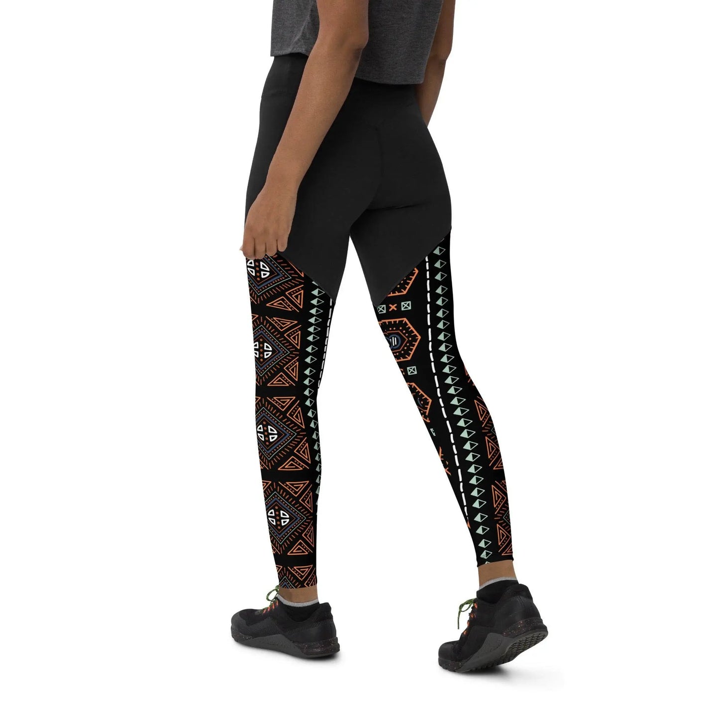 Royal Decoration Black Sports Leggings - IVORYNN