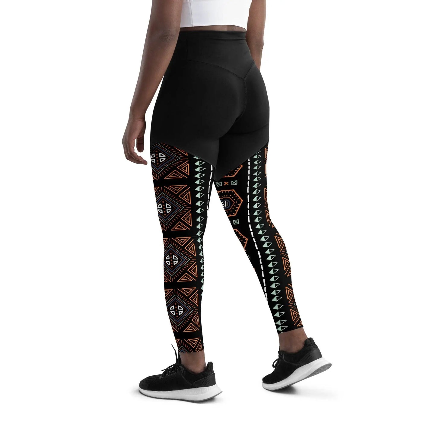 Royal Decoration Black Sports Leggings - IVORYNN