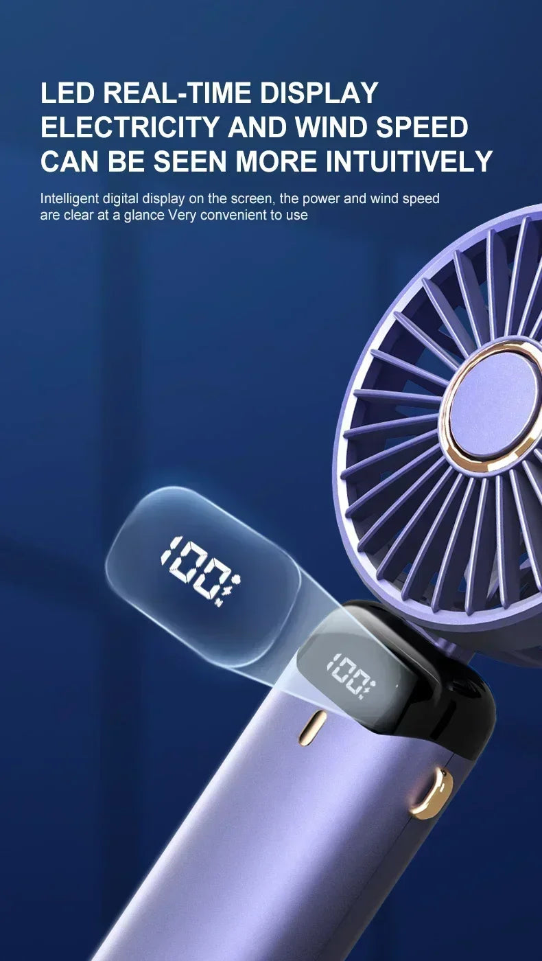 Handheld Mini Fan Foldable Portable 1800mAh