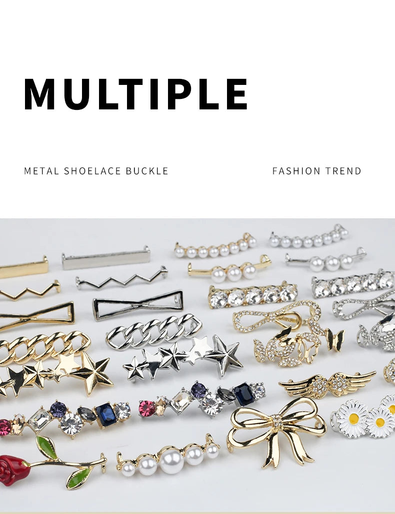 Shoelaces Clips Decoration Shiny Rhinestones