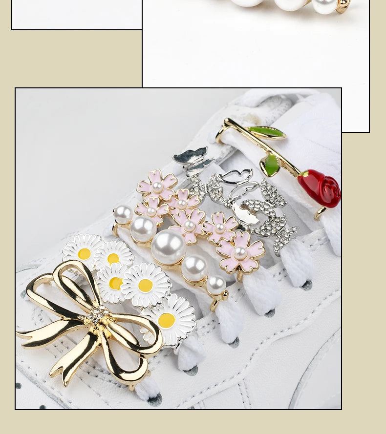 Shoelaces Clips Decoration Shiny Rhinestones