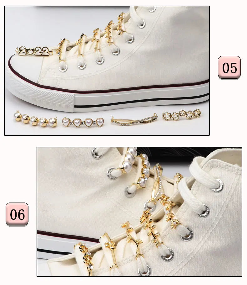 Shoelaces Clips Decoration Shiny Rhinestones