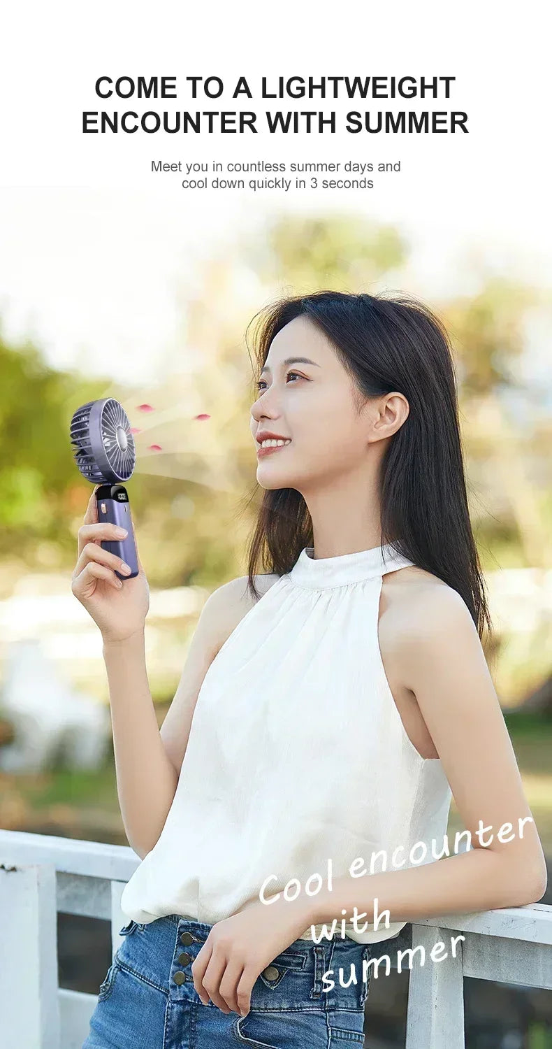 Handheld Mini Fan Foldable Portable 1800mAh