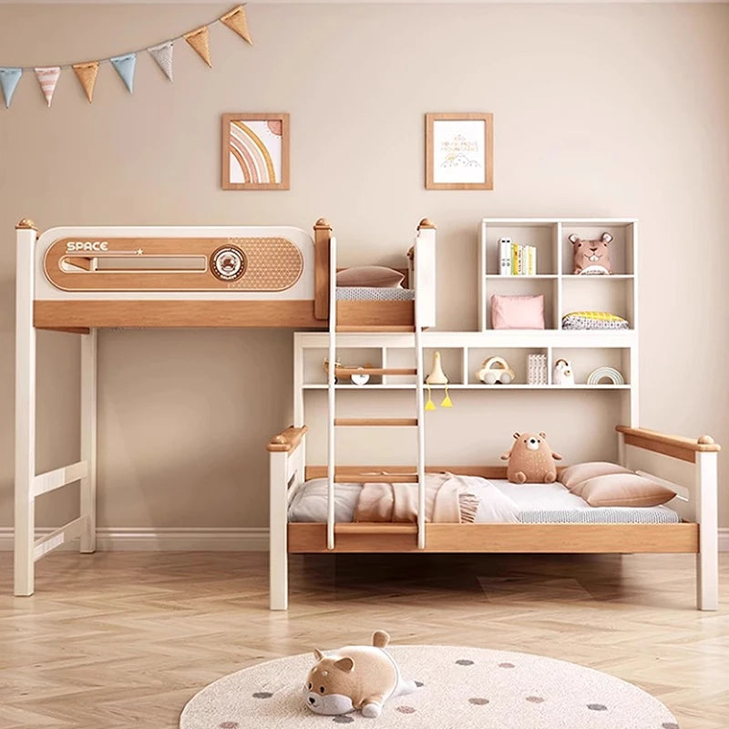 Solid Wood With Upper and lower Bunk Bed