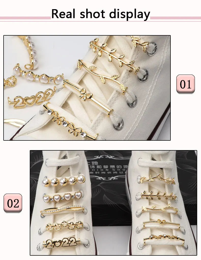 Shoelaces Clips Decoration Shiny Rhinestones
