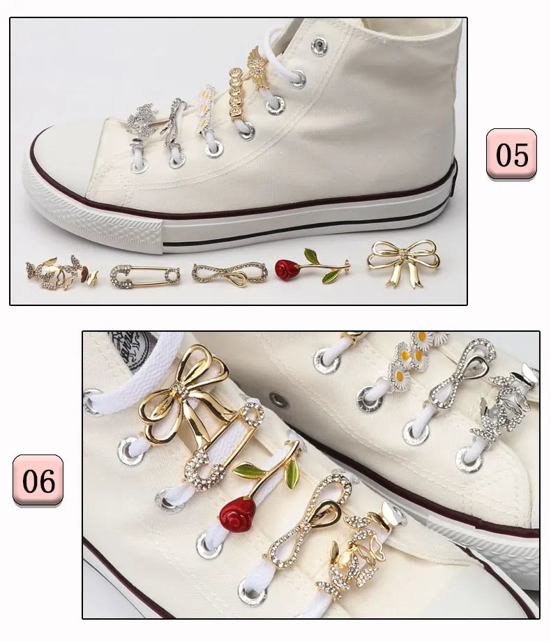 Shoelaces Clips Decoration Shiny Rhinestones