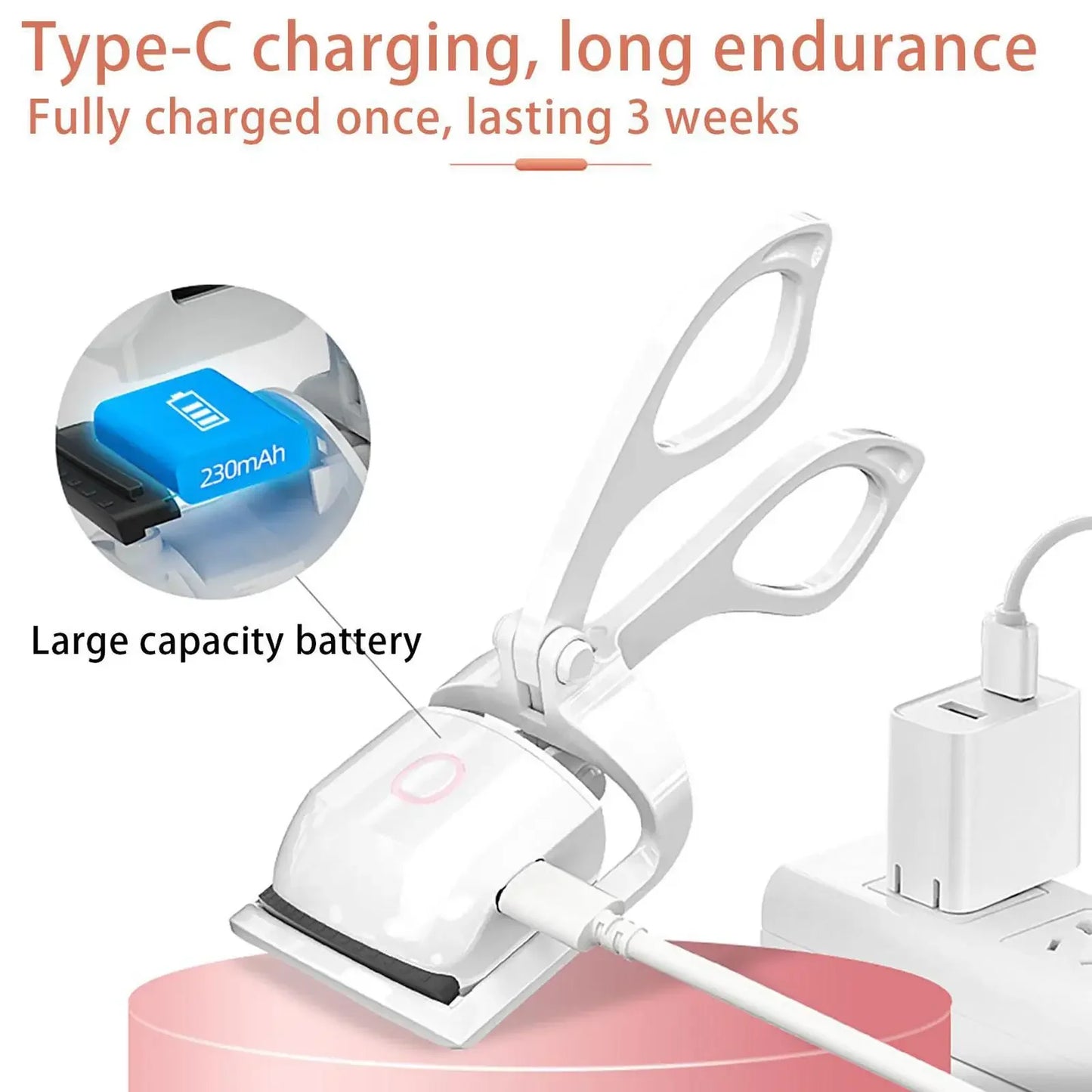 Electric Heated Eyelash Control Charging Curler