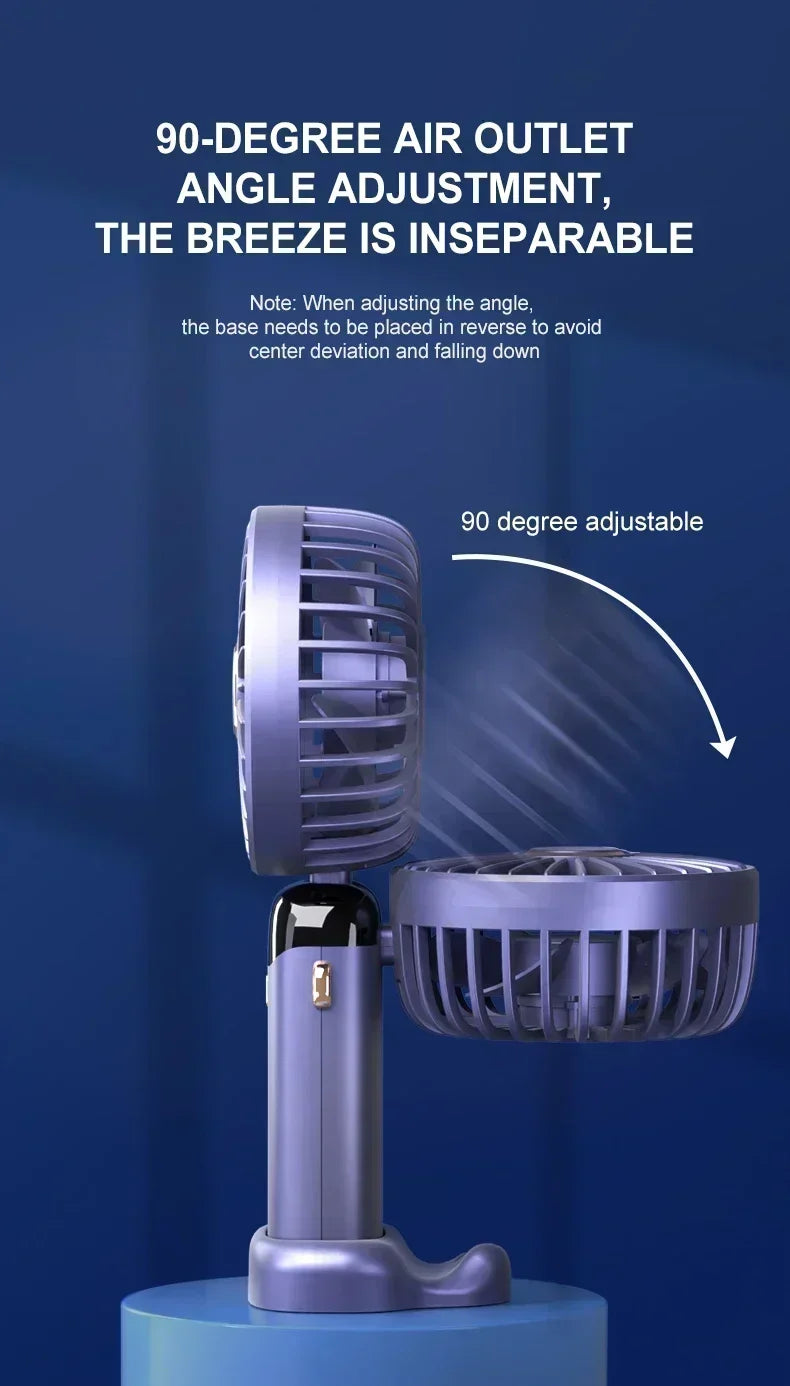 Handheld Mini Fan Foldable Portable 1800mAh