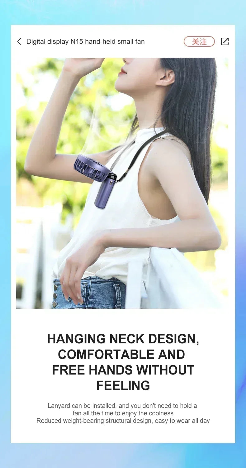 Handheld Mini Fan Foldable Portable 1800mAh