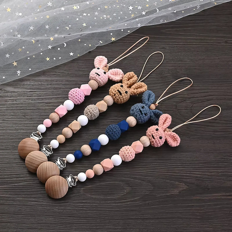 Woody Baby Wooden Pacifier Clip