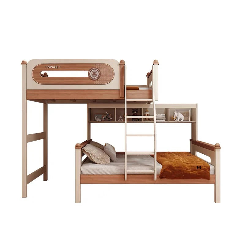 Solid Wood With Upper and lower Bunk Bed