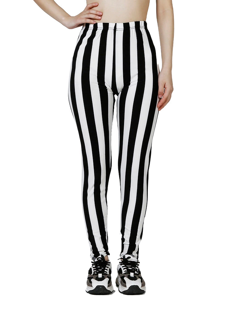 Patterned Print Vintage Elastic Leggins- Plaid