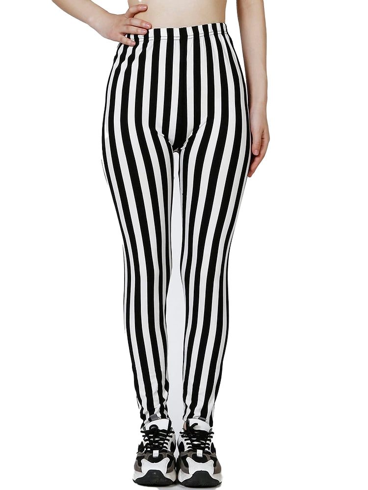 Patterned Print Vintage Elastic Leggins- Plaid